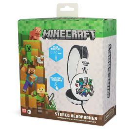 Minecraft Auriculares Gaming para Niños y Adultos, Diadema Ajustable, Conector Jack 3.5mm Universal, Compatible con Consolas y Tablets