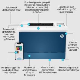 HP Color LaserJet Pro 4202dw Impresora Láser Multifunción WiFi Dúplex Blanca y Azul