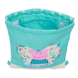 Bolsa Mochila con Cuerdas Peppa Pig Pretty flowers Amarillo Menta 26 x 34 x 1 cm