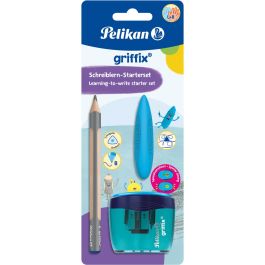 Pelikan BS.Rad..Ansp..blau Set de escritura griffix, triangular, color azul, incluye sacapuntas y borrador, ideal para escuela y ocio Precio: 19.68999967. SKU: B1G94CQ3BG