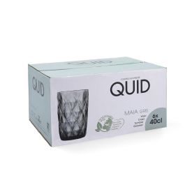 Quid Vaso Alto Maia de Vidrio 40 cL Azul (24 Unidades) con Relieve | Apto Lavavajillas