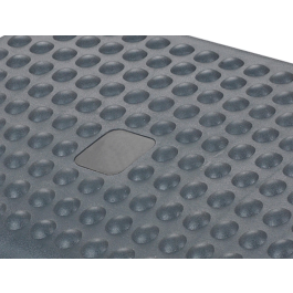 Q-connect Reposapiés Plástico Ajustable Premium, 3 Niveles de Altura, Superficie Masaje, Ángulo 0-30°, 440x110x330 mm