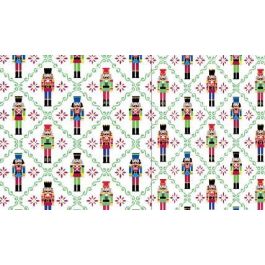 DKD Home Decor Cesta Navidad Moderna Cascanueces Algodón Rojo Verde Blanco Beige 30x30x8 cm (2 Unidades)