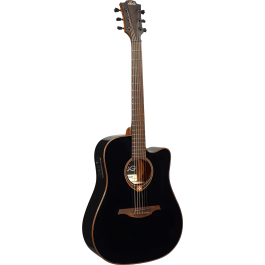 LAG Guitarra Acústica Dreadnought Cutaway Tramontane 118 A/E Electroacústica Negra Brillante