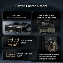 ASUS X870E-Creator WiFi Placa Base AMD X870E Socket AM5 DDR5 ATX Wi-Fi 7 Bluetooth 5.4 para PC
