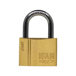 Ifam Candado SR50 Arco Normal 50mm Latón Extruido Acero Templado Cromado Doble Enganche Llave Serreta