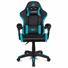 DRIFT DR35BL Silla Gaming Ergonómica Reclinable 135º, Cojines Lumbar/Cervical, Reposabrazos, Pistón Clase 3, Polipiel Negro Azul