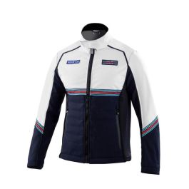 Sparco S01363MRBMBI4XL Chaqueta Softshell Martini Racing, Azul Marino-Blanco, Talla XL, Cortavientos con Forro Polar