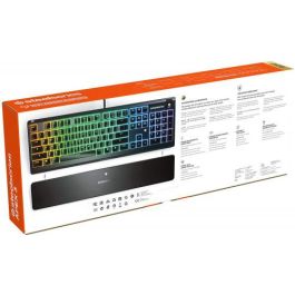 SteelSeries Apex 3 Teclado Gaming - Resistencia al Agua IP32, Iluminación RGB 10 Zonas, Switches Silenciosos, Reposa Muñecas Magnético, Español QWERTY - 64798 Precio: 101.59000038. SKU: S7814346