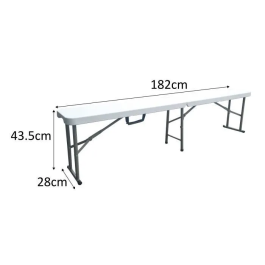 Banco plegable para mesa de recepción 180 cm