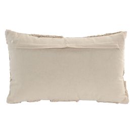 DKD Home Decor Pack de 2 Cojines Boho de Algodón Crudo 30x50 cm, Hechos a Mano, con Cremallera y Relleno de 380g