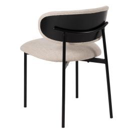 Silla Negro-Blanco Tejido-Metal Salón 50 X 54 X 73,50 cm