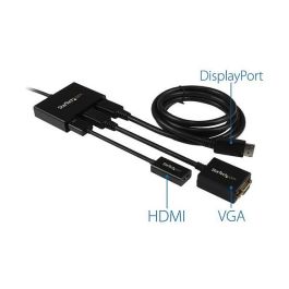 StarTech 3-PORT DisplayPort 1.2 MST Hub Divisor de 3 Monitores DP a 2x DisplayPort 4K 30Hz 1x DisplayPort 1080 Alimentado por USB Windows Solo Negro