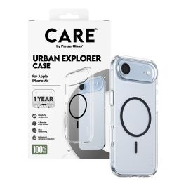 PanzerGlass CARE - Funda Transparente con Soporte MagSafe Negro para iPhone Air | Resistente a Golpes y Rayones | Protección Antiamarilleamiento | Material 100% Reciclado