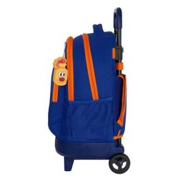 Mochila Escolar con Ruedas Compact Valencia Basket M918 Azul Naranja (33 x 45 x 22 cm)