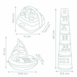 Smoby SMO3032161401041 Little Smoby Caja Despertar y Baño con 3 Juegos Sensoriales para Bebés +12 Meses Fabricado en Francia