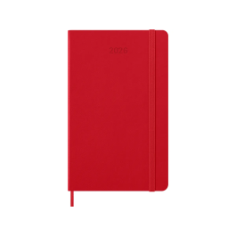 Moleskine DHF212DC3Y26 Agenda Diaria 2026 12 Meses Tapa Dura L (13x21 cm) Rojo con Goma Elástica