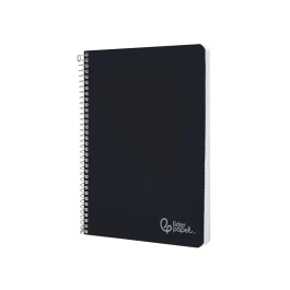 Liderpapel Cuaderno espiral A5, tapa dura, 80 hojas, 90gr, cuadro 4mm con margen, color negro