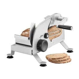 Ritter PODIO-3 Cortafiambres Manual con Hoja Dentada de 17 cm, Base Antideslizante, Acabado Plateado Metálico