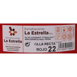 Olla Recta con Tapa 22 cm Rojo - La Estrella (6 Unidades) Olla Recta con Tapa 22 cm Rojo - La Estrella (6 Unidades)