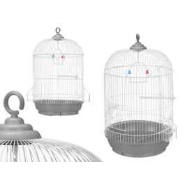 Jaula Redonda Grande Mascow 34x50x34 cm, Metal y Plástico, Blanco (4 Unidades) Precio: 67.78999953. SKU: B153696NEW