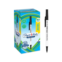 Papermate Bolígrafo Kilométrico Punta 1 mm Plástico Reciclado 80% Color Negro
