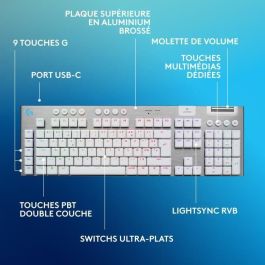 Logitech G LOG5099206121324 Teclado Gaming G915 X Inalámbrico Interruptor Táctil AZERTY Blanco