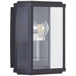 Brilliant Aplique de exterior Gaia 60W Negro Metal y Vidrio