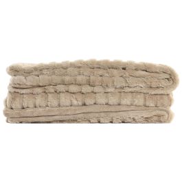 DKD Home Decor Manta Poliéster Beige 630 gsm | Estilo Urban para Sofá | 170 x 130 cm | Pack de 2 Unidades