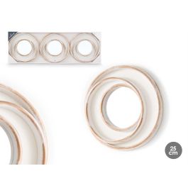 Set 3 Espejos Aros Blanco Dorado Giftdecor 76.5x2.5x26.5 cm (8 Unidades) Precio: 47.68999983. SKU: B1JWF4M6YB