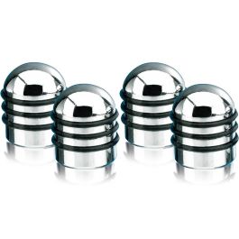 Aircaps Tapon Valvula Alu Chrome With 3 Negra Rubber Rings 4 Piezas FO32791
