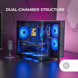 Mars Gaming MCCURV Caja Semitorre ATX Gaming Curva Negra con Cristal Templado y 4 Ventiladores FRGB