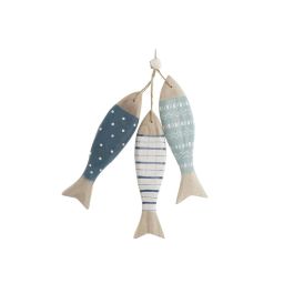 Decoracion Colgante Atlantico DKD Home Decor Blanco Azul 5 x 20 x 5 cm (2 Unidades)