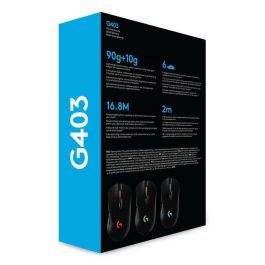 Logitech G403 Hero Ratón Gaming USB, Sensor HERO 25K, RGB LIGHTSYNC, 25600 DPI, 6 Botones Programables, Pesa Ajustable - 910-005633 Logitech G403 Hero Ratón Gaming USB, Sensor HERO 25K, RGB LIGHTSYNC, 25600 DPI, 6 Botones Programables, Pesa Ajustable - 910-005633