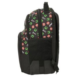 SAFTA Mochila Minecraft 42cm Adaptable a Carro Portamochilas con Doble Departamento y Bolsillo Frontal