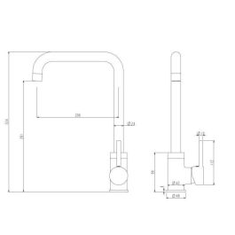 Grifo de cocina mezclador ROUSSEAU Kiloo - Sin spray - Acero inoxidable gris