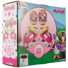 Disney Set Patines + Coderas + Rodilleras Minnie Niña Talla Ajustable 23/27