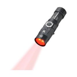 TROIKA ECO KNICKLICHT MICRO Linterna Frontal y de Mano LED Recargable USB, 5 Modos Luz Blanca y Roja, Negro, Aluminio