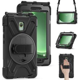 eSTUFF Funda AUSTIN Defender Antigolpes para Samsung Galaxy Tab Active3/Active5 Negra con Soporte y Correa de Mano