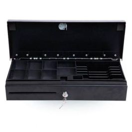 Premier V46 HQ-B V46HQB6B8CB Cajón Portamonedas Automático Apertura Vertical 46cm RJ12 Negro 6 Billetes 8 Monedas