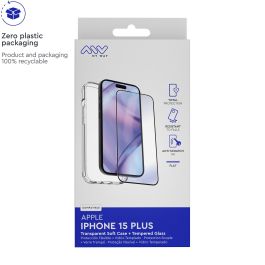 Myway Carcasa para Apple iPhone 15 Plus con Protector de Pantalla - TPU Suave y Vidrio Templado 9H Myway Carcasa para Apple iPhone 15 Plus con Protector de Pantalla - TPU Suave y Vidrio Templado 9H