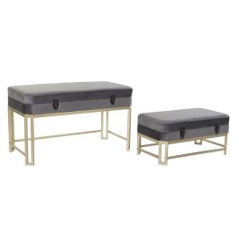 Descalzadora Glam DKD Home Decor Gris Dorado 40 x 47 x 80 cm Set de 2 Precio: 127.50000021. SKU: S3033859