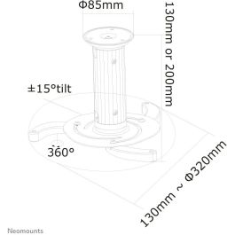 Soporte de Techo para Proyector Neomounts Q610542 Blanco