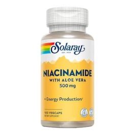 SOLARAY Niacinamida Vitamina B3 500 mg con Aloe Vera 100 Cápsulas Vegetales. Apoyo Piel, Mucosas y Metabolismo Energético Precio: 15.4999999. SKU: B14PK2HSXS