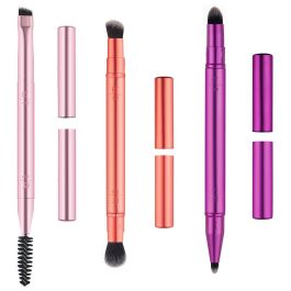 Real Techniques DOUBLE TIME BRUSH + LAST Set 4 Piezas Brochas Doble Punta y Rizador Pestañas Maquillaje Ojos y Cejas Real Techniques DOUBLE TIME BRUSH + LAST Set 4 Piezas Brochas Doble Punta y Rizador Pestañas Maquillaje Ojos y Cejas