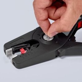 Knipex Alicate Abrazadera PreciStrip16 Automático para Cables AWG 6, Pelacables Negro/Rojo 190mm