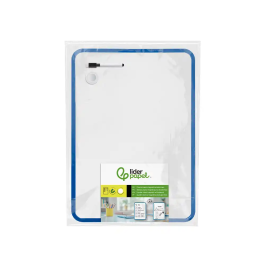 Liderpapel Pizarra Blanca Magnética Doble Cara Lisa 30x42 cm con Rotulador, Imán y Borrador
