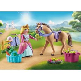 Playmobil 71801 Starter Pack Princesa con Caballo, Set de Juego Infantil con Falda Desmontable y Arnés Decorado, Edad Recomendada +4 años