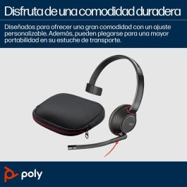 Poly Blackwire 5210 Auricular Monoauricular Cableado USB-C/Jack 3.5mm para Mac/Windows/Chromebook, Certificado Teams/UC