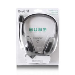 Ewent Auricular Ew3562 con Micrófono, Control de Volumen, Cable Antienredos, Ideal para Música, Juegos y Llamadas